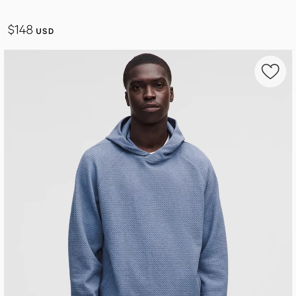 Lululemon Textured Double Knit Cotton Hoodie in Blue/Gray